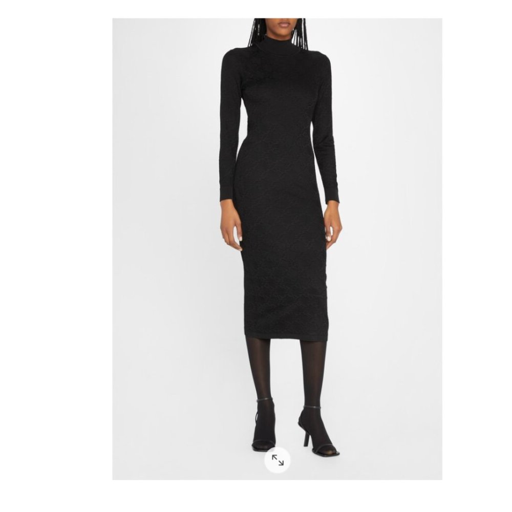 Fendi Karligraphy High-Neck Midi Dress USA Small S | US4, IT40